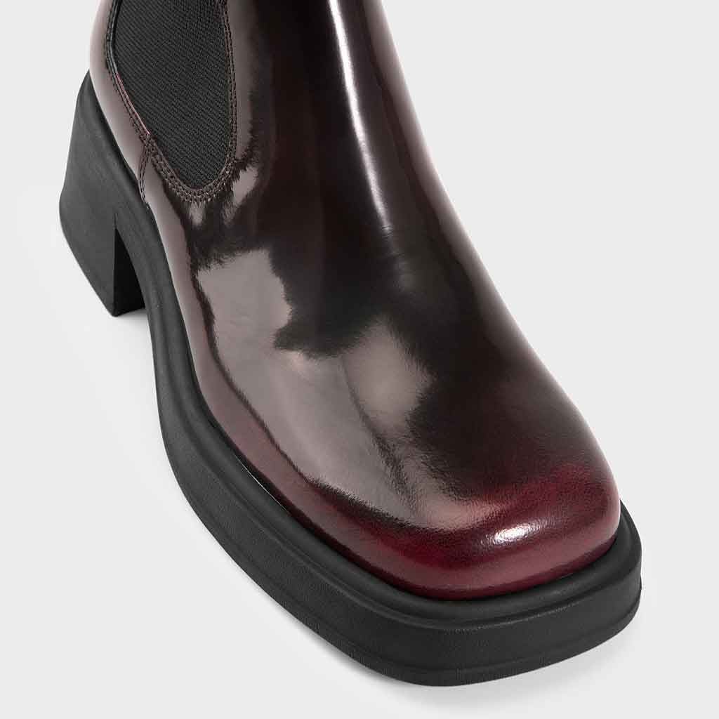 Dorah Chunky Chelsea Boot - Dark Red - re - souL