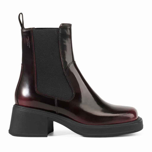 Dorah Chunky Chelsea Boot - Dark Red - re - souL