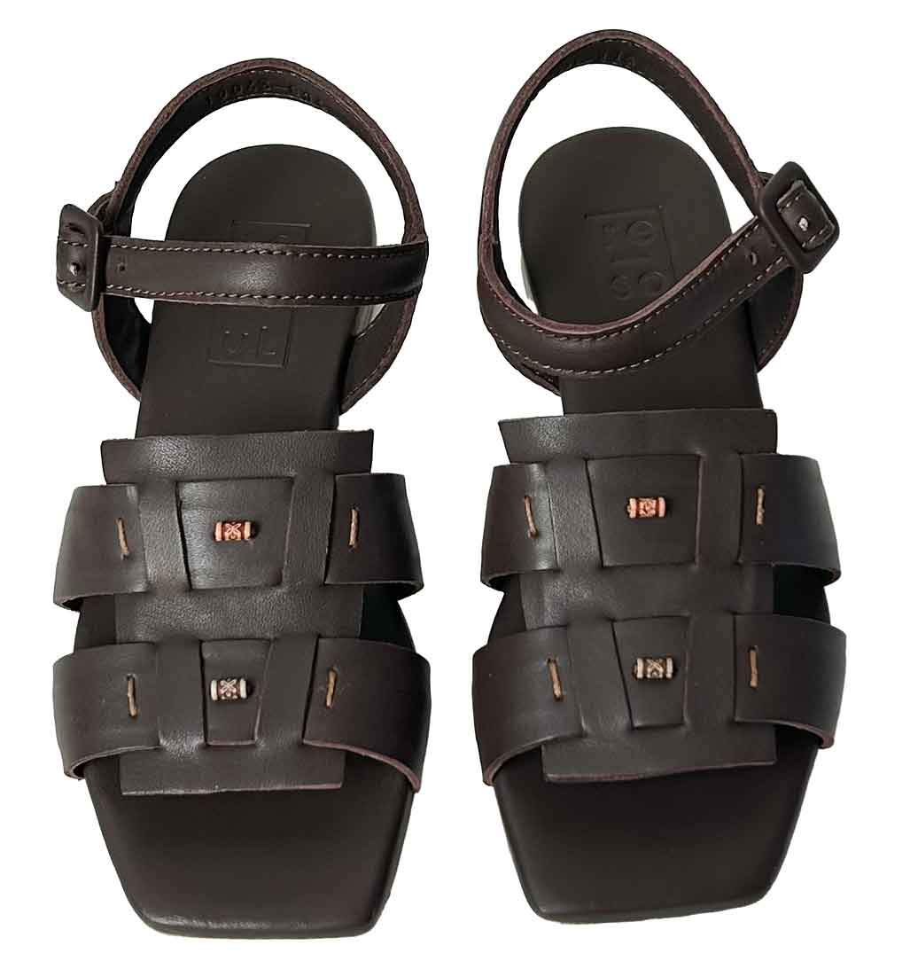 Eren Flat Woven Sandal - Dark Brown - re - souL