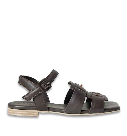Eren Flat Woven Sandal - Dark Brown - re - souL