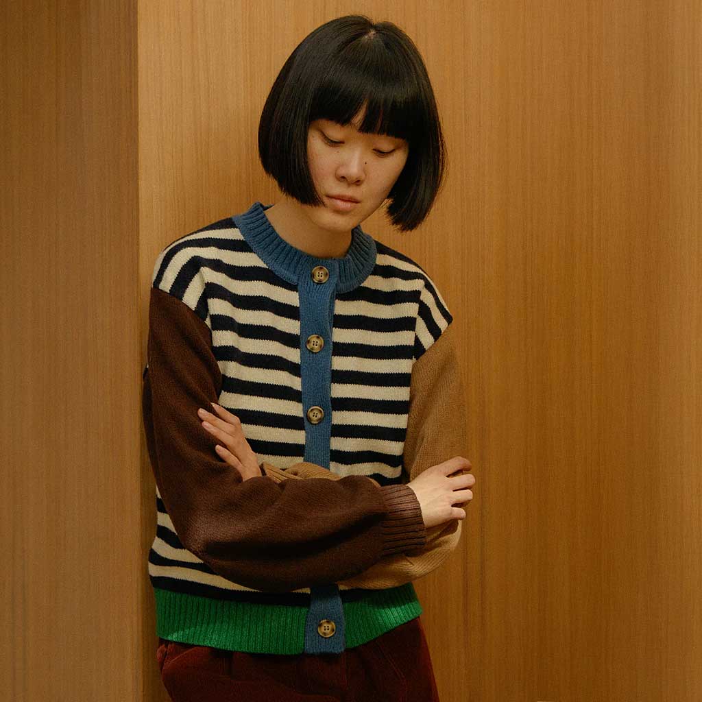 Eval Cardigan - Cornwall Stripe - re - souL