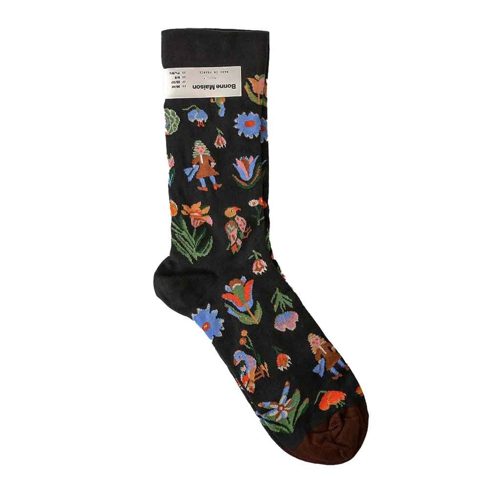 Faux Black Tapestry Socks - re - souL