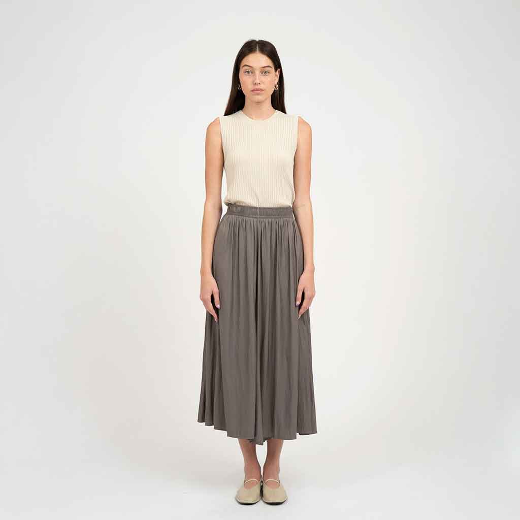 Flowy Wide Leg Palazzo Pants - Olive - re - souL