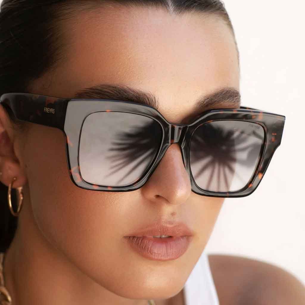 Freyrs Bon Chic Oversized Square Sunglasses - Tortoise - re - souL