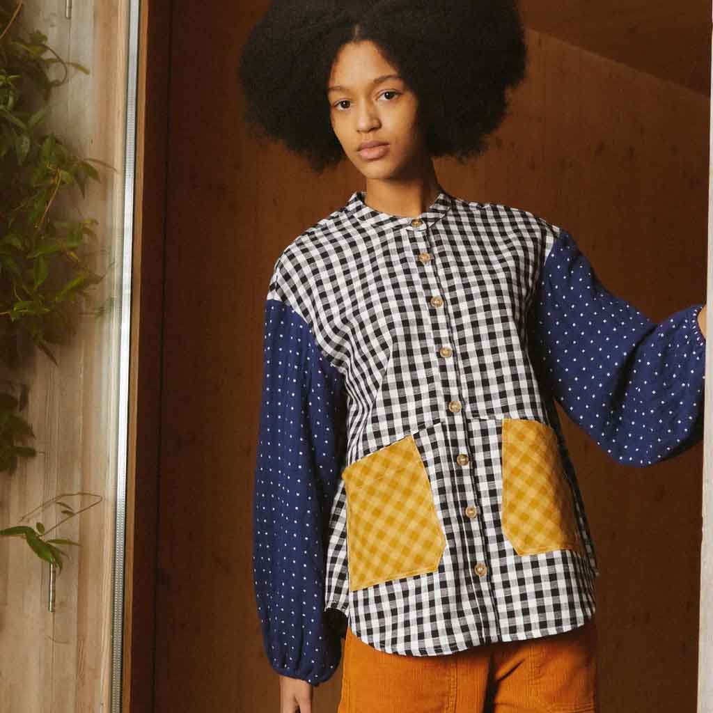 Gale Pocket Shirt - Patchwork Gingham - re - souL