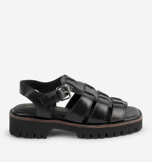 Haddie Fishermen Sandal - Black - re - souL