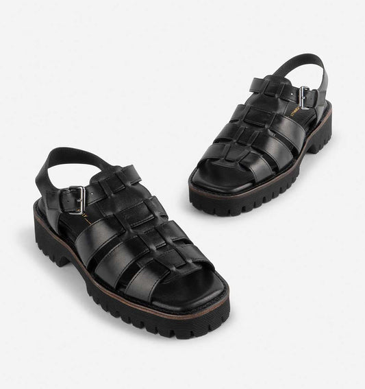 Haddie Fishermen Sandal - Black - re - souL