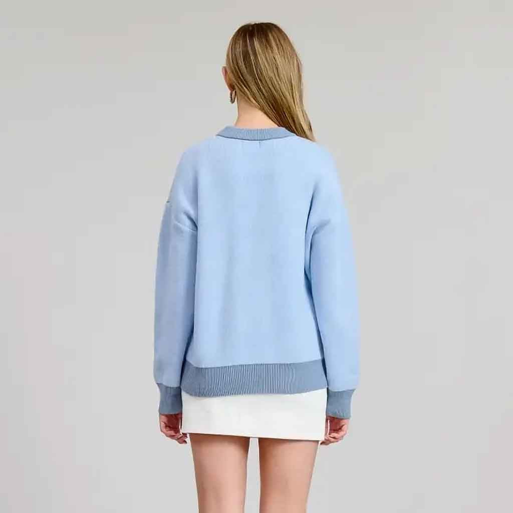 Happy Sardines Sweater - Blue - re - souL