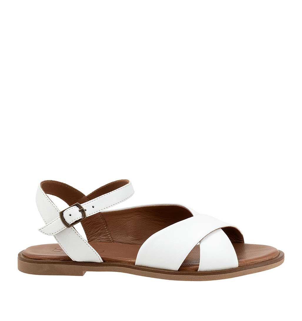 Harmony Criss Cross Sandal - White - re - souL