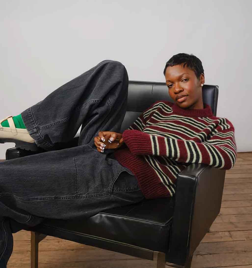 Hilma Striped Sweater - Canna - re - souL