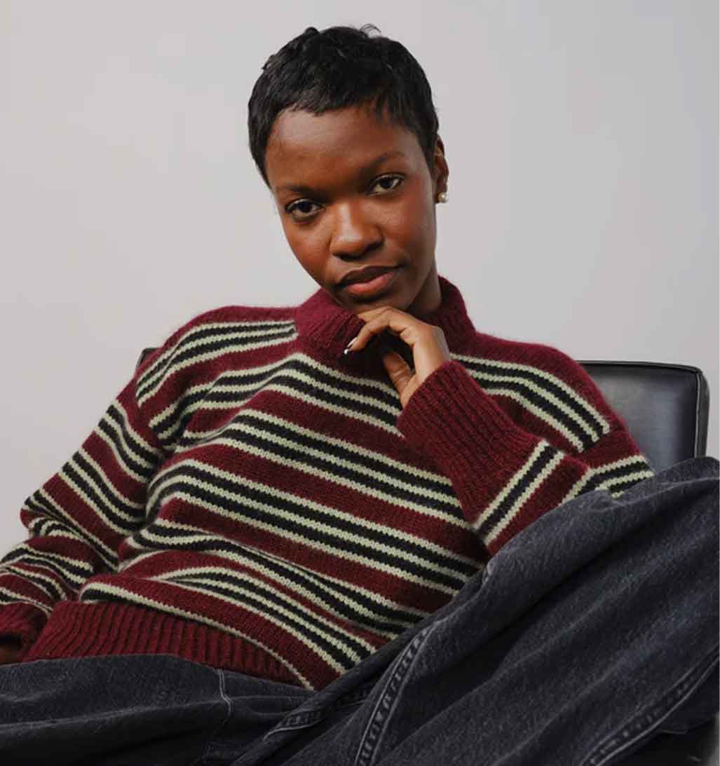 Hilma Striped Sweater - Canna - re - souL