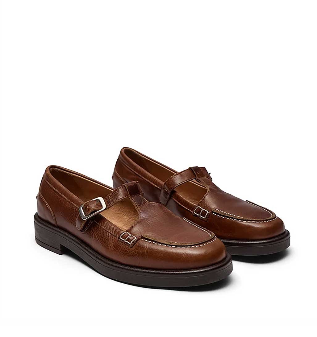 Jamila T-Strap Loafer - Tan - re-souL