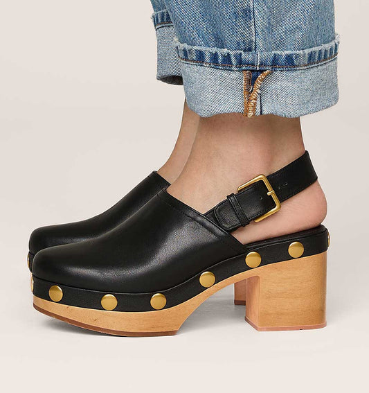 Jori Slingback Clog - Black - re-souL
