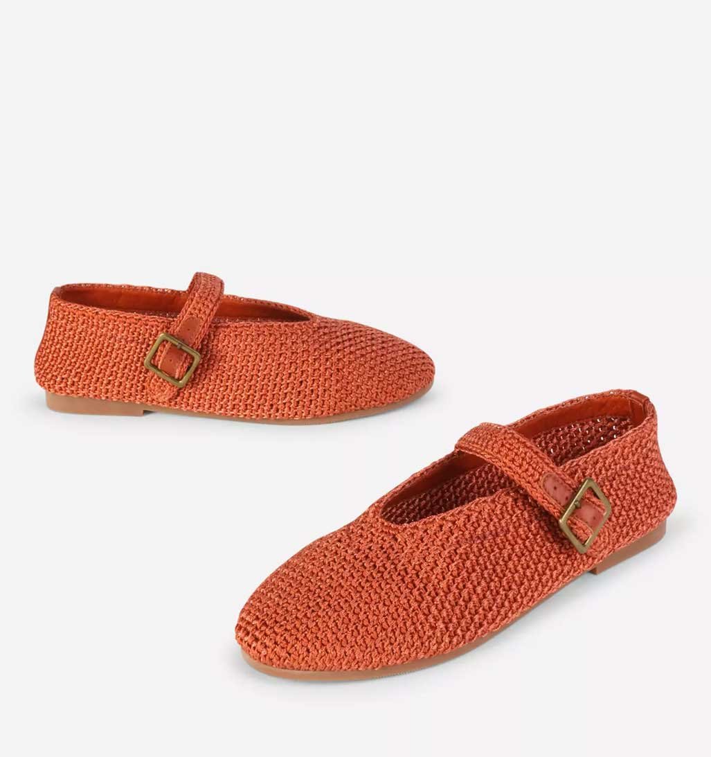 Kail Woven Mary Jane Flat - Tandoori - re - souL