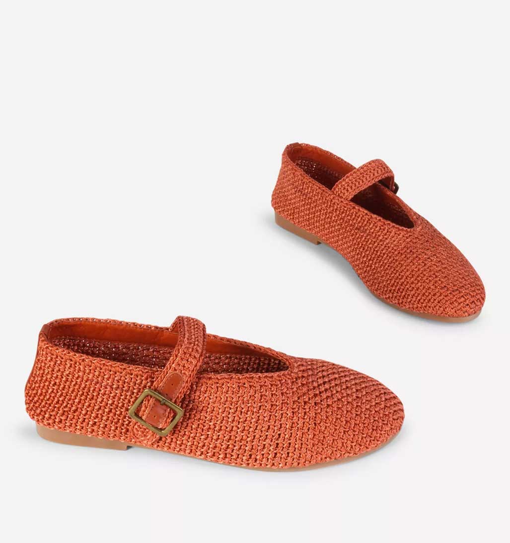 Kail Woven Mary Jane Flat - Tandoori - re - souL