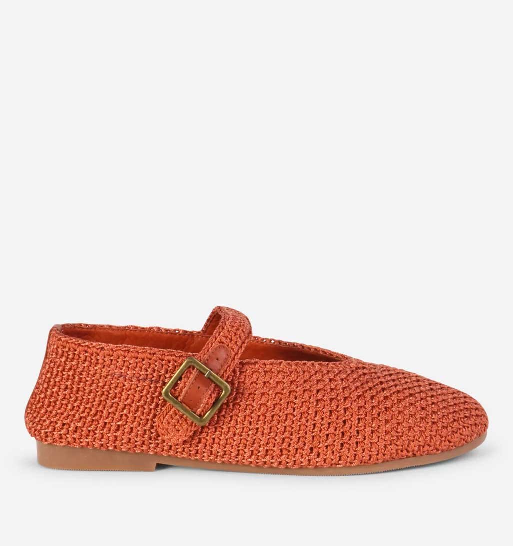 Kail Woven Mary Jane Flat - Tandoori - re - souL