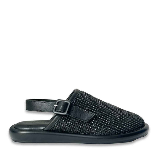 Keten Linen Clog - Black - re - souL