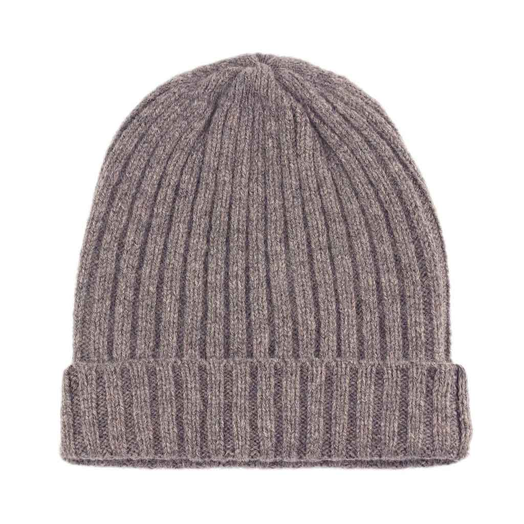 Lambswool Rib Beanie Ash Brown - re - souL