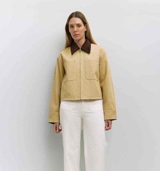 Laurel Twill Utility Jacket - Beige/Brown - re - souL