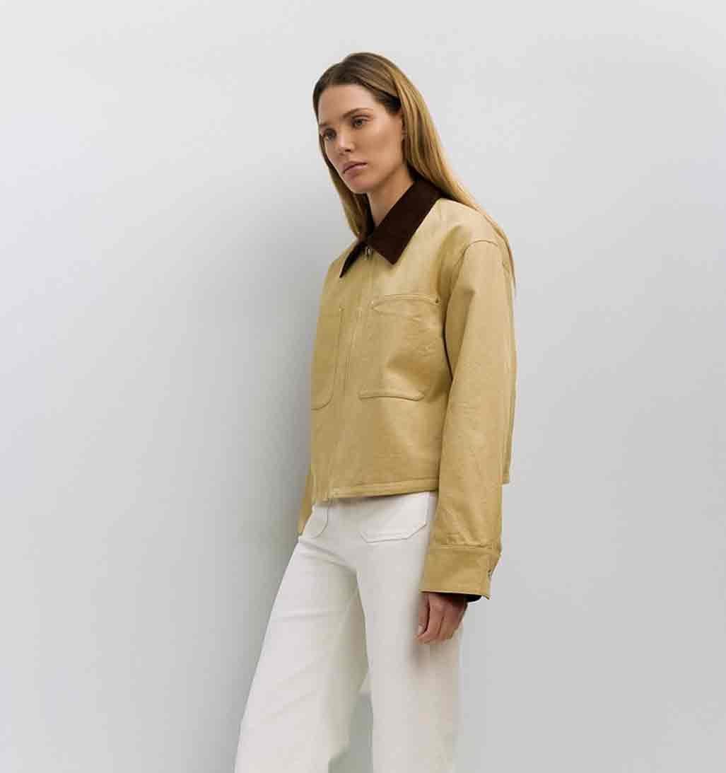 Laurel Twill Utility Jacket - Beige/Brown - re - souL