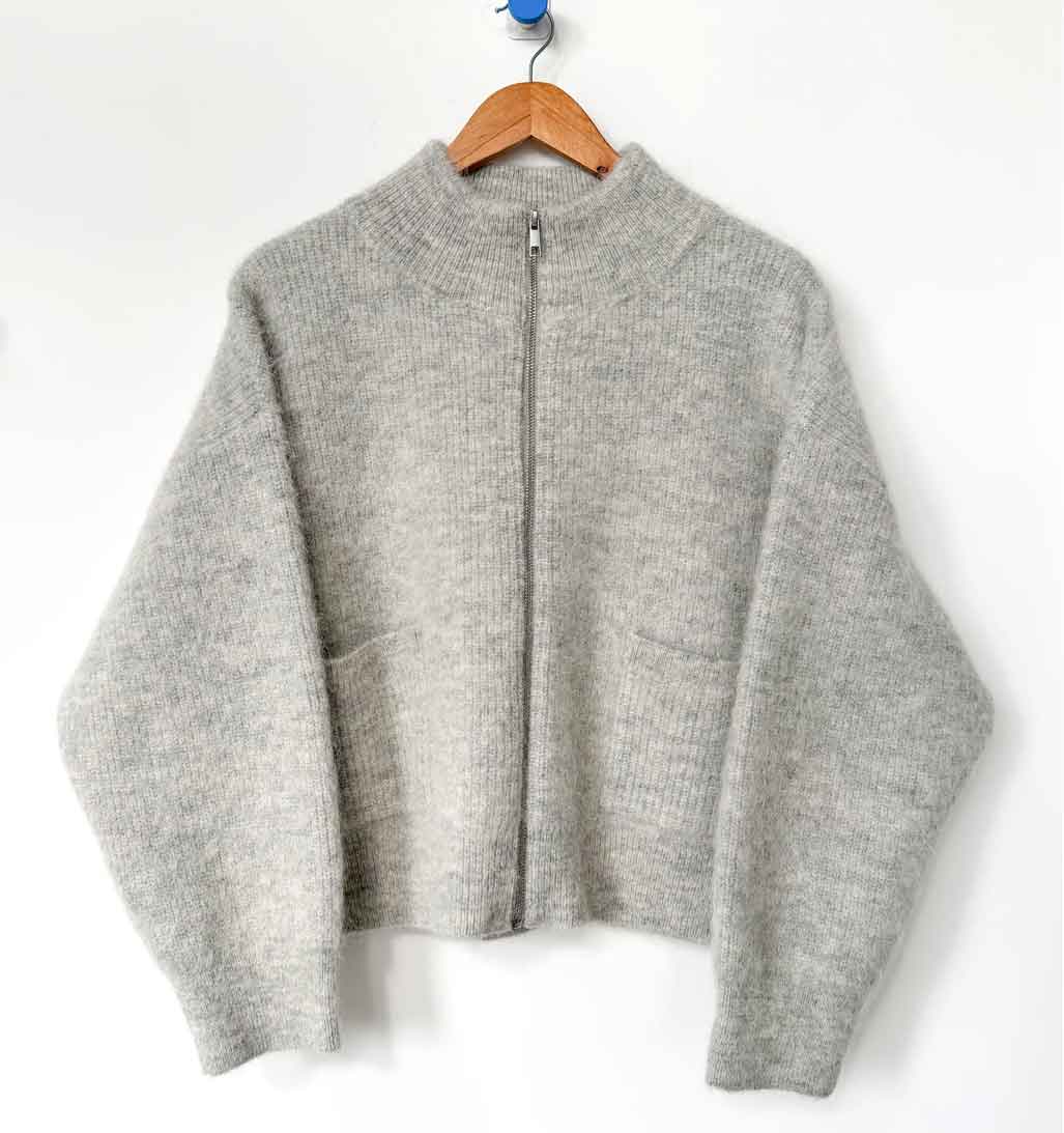 LBS Alpaca Zip Front Jacket - Light Grey - re - souL
