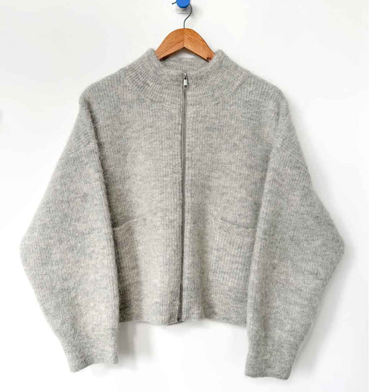 LBS Alpaca Zip Front Jacket - Light Grey - re - souL
