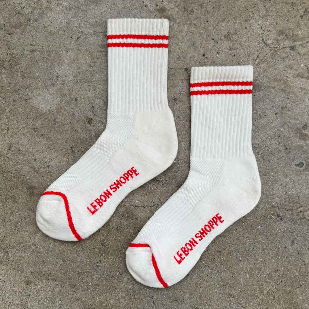 LBS Boyfriend Socks - Clean White - re - souL