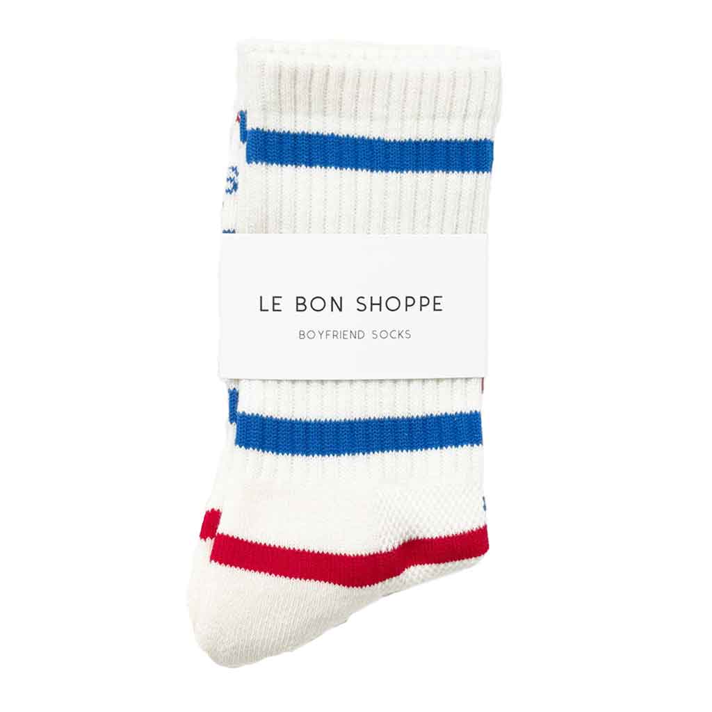 LBS Boyfriend Socks Red Blue Stripe - re - souL