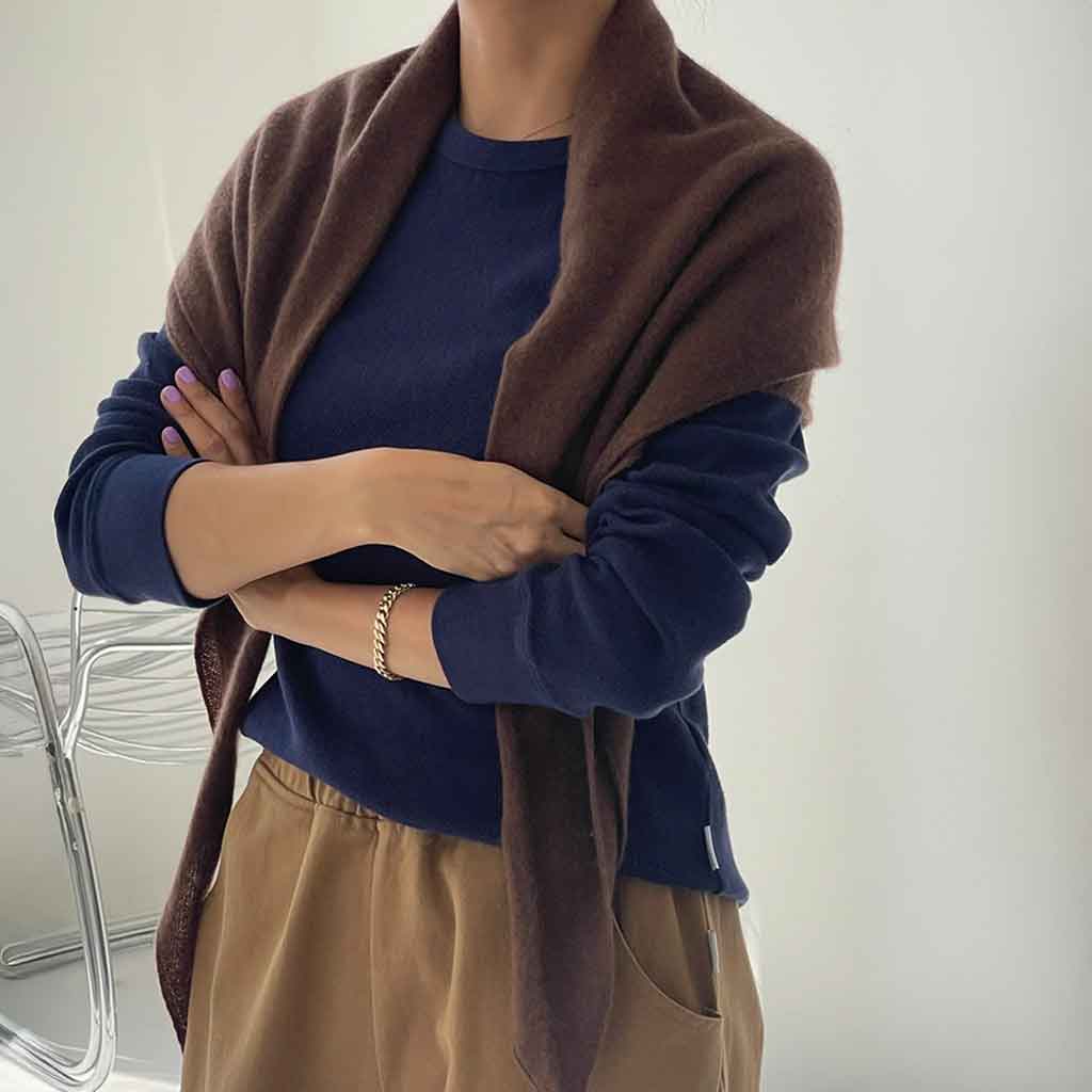 LBS Cashmere Shawl - Mocha - re - souL