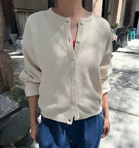 LBS Cotton Leila Cardigan - Naturel - re-souL