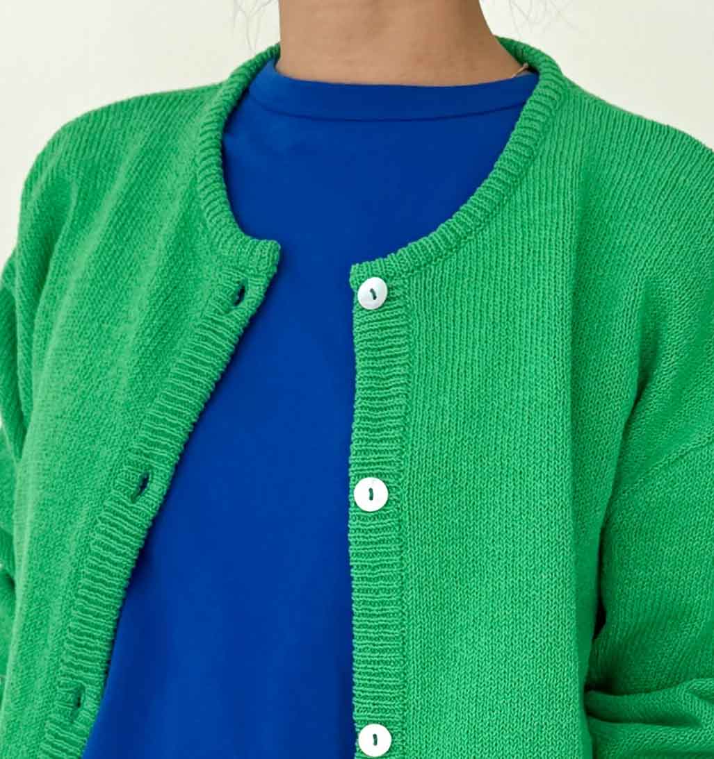 LBS Cotton Leila Cardigan - Spring Green - re - souL