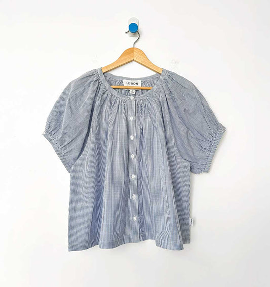 LBS Emily Short Sleeve Blouse - Blue Stripe - re - souL