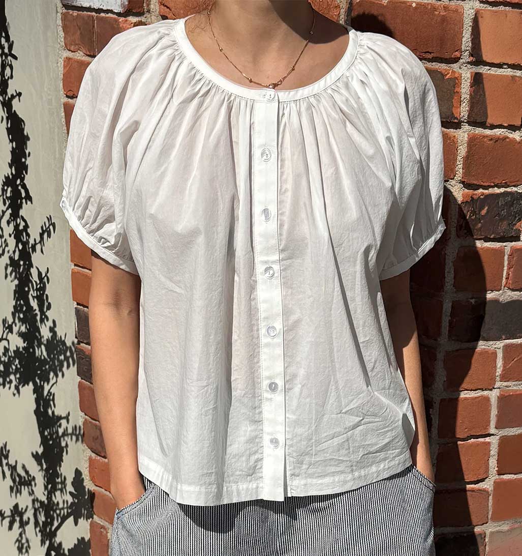 LBS Emily Short Sleeve Blouse - White - re - souL