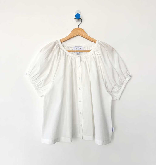 LBS Emily Short Sleeve Blouse - White - re - souL