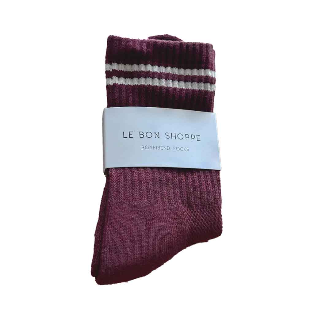 LBS Extended Boyfriend Socks - Maroon - re - souL