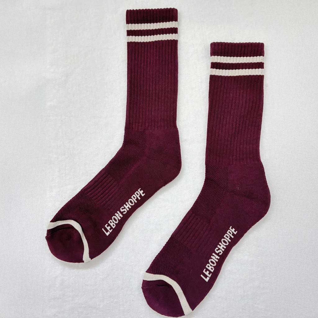 LBS Extended Boyfriend Socks - Maroon - re - souL