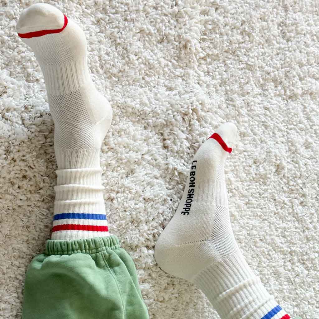 LBS Extended Boyfriend Socks Milk - re - souL