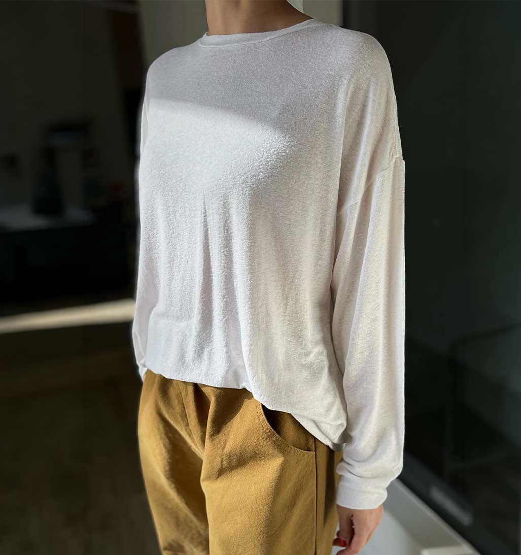 LBS Haze Linen Blend Tee - White - re - souL