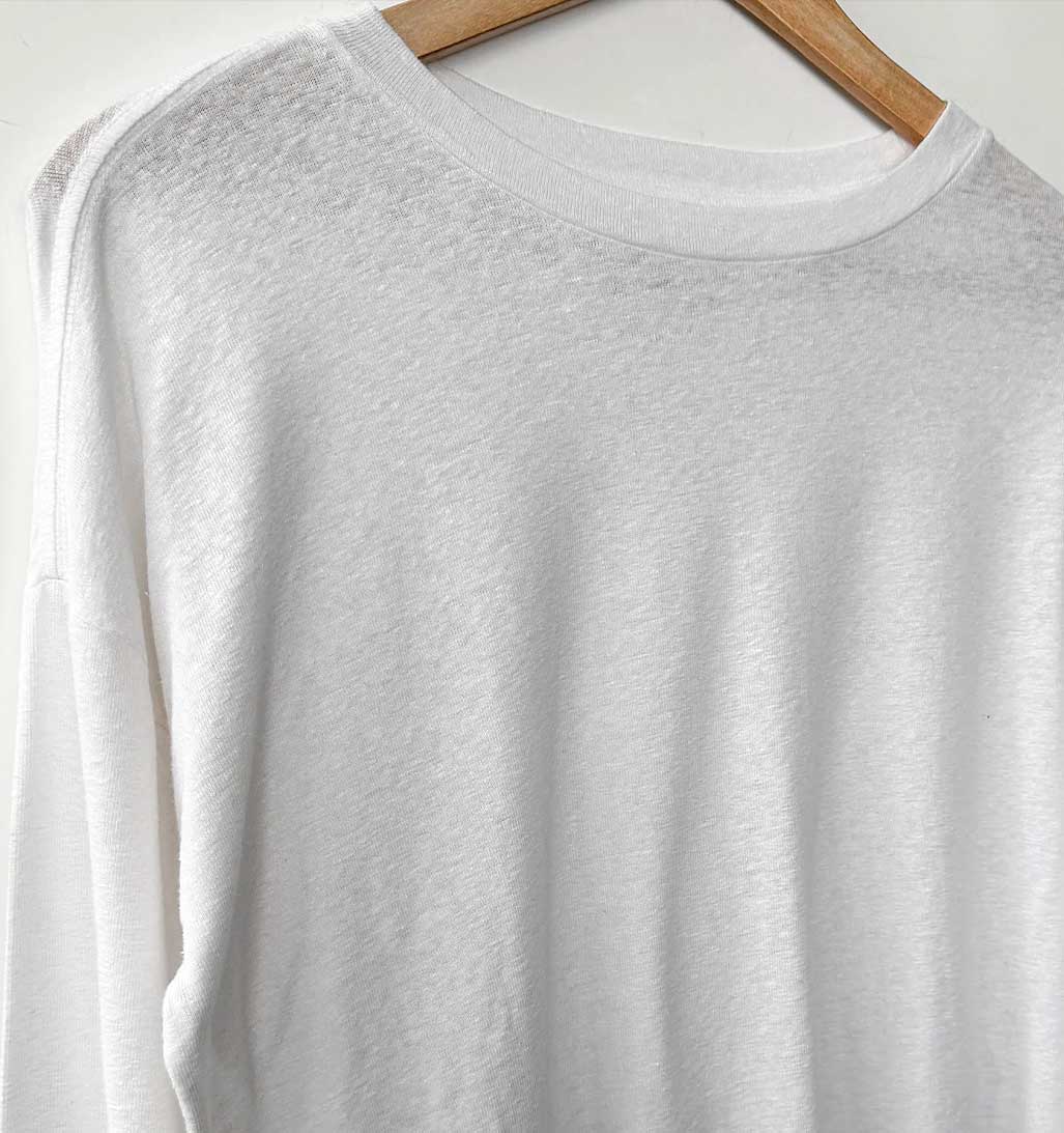 LBS Haze Linen Blend Tee - White - re - souL