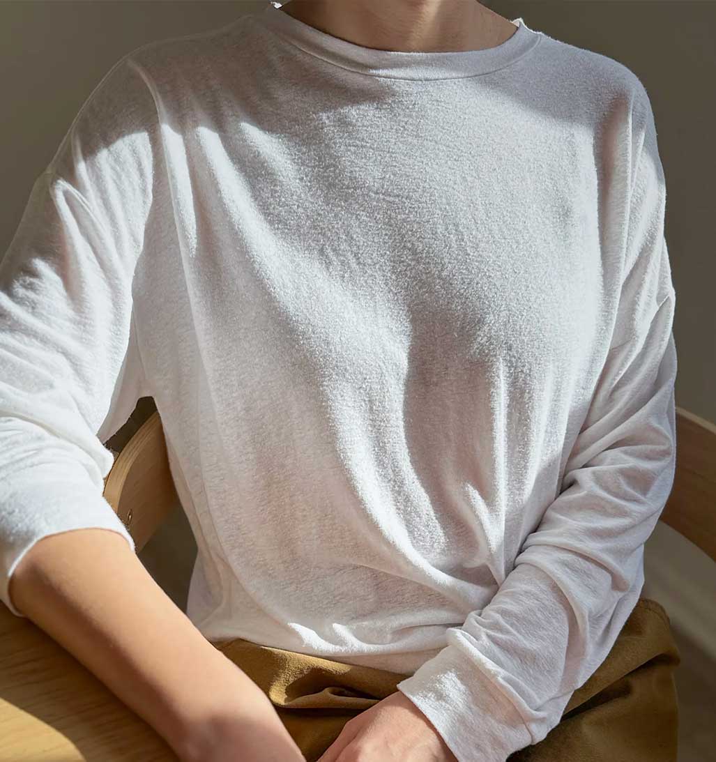 LBS Haze Linen Blend Tee - White - re - souL