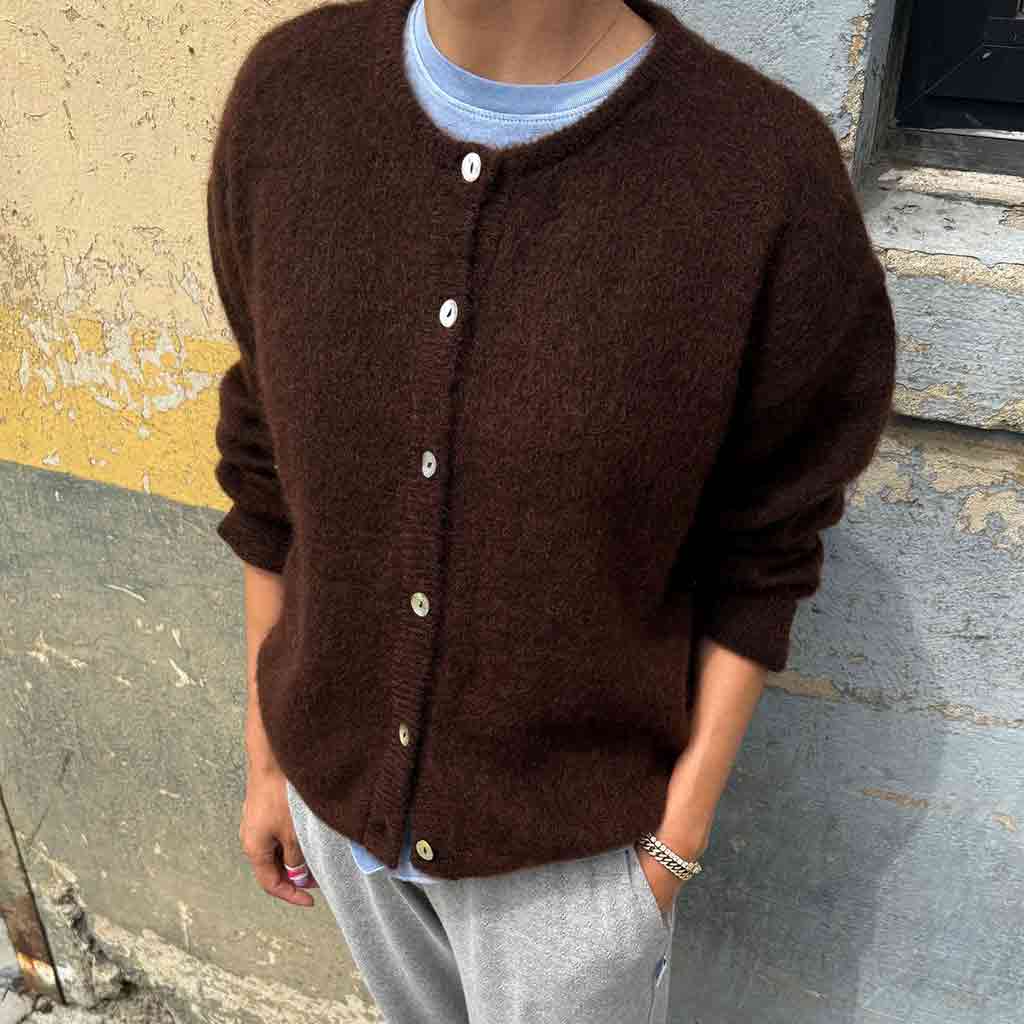 LBS Leila Mohair Cardigan - Cocoa Bean - re - souL