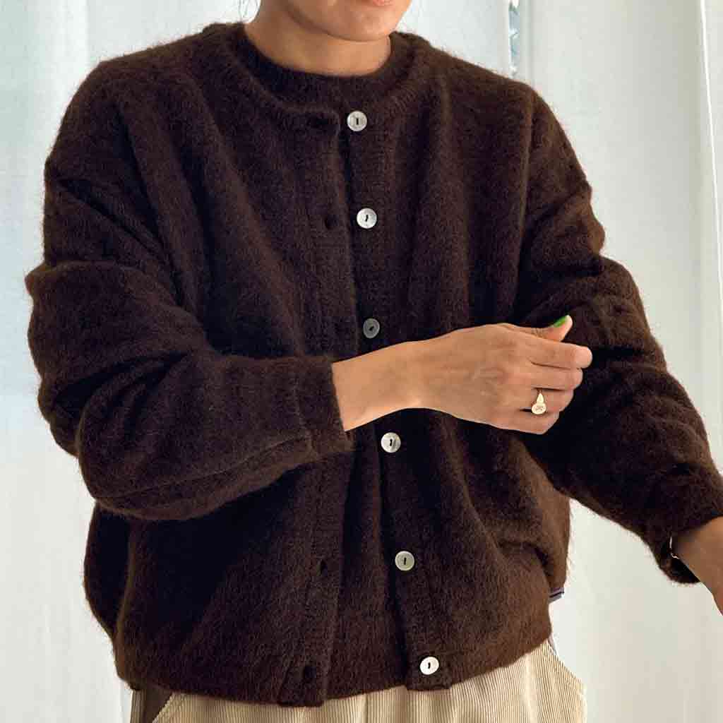 LBS Leila Mohair Cardigan - Cocoa Bean - re - souL