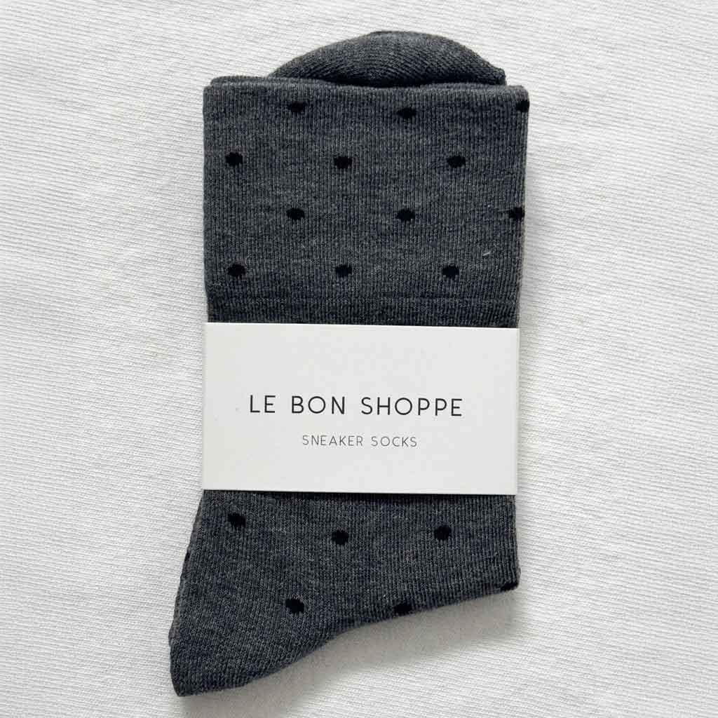 LBS Sneaker Socks Polka Dot - Charcoal/Black - re - souL
