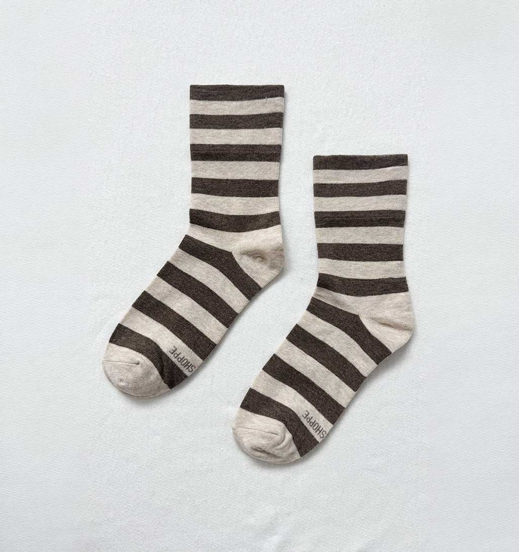 LBS Wally Socks - Wide Brown Stripes - re - souL