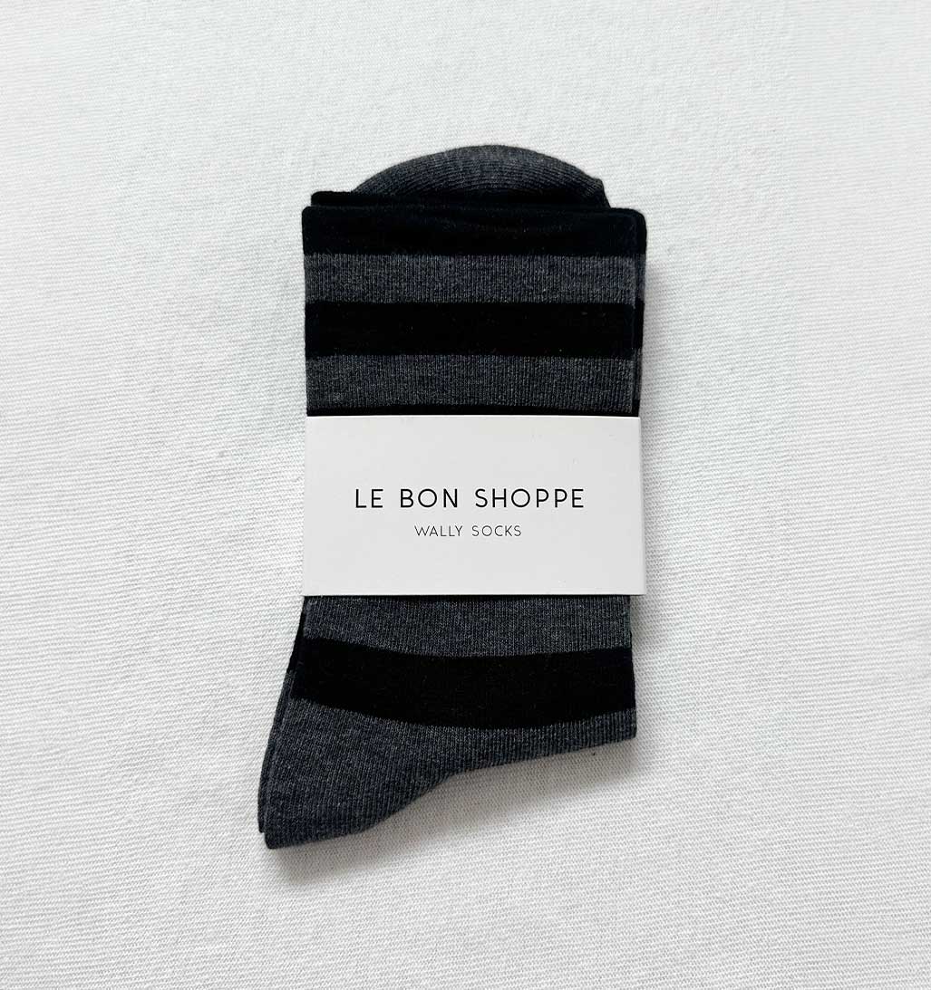 LBS Wally Socks - Wide Charcoal Stripes - re - souL