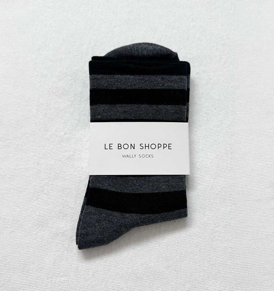 LBS Wally Socks - Wide Charcoal Stripes - re - souL