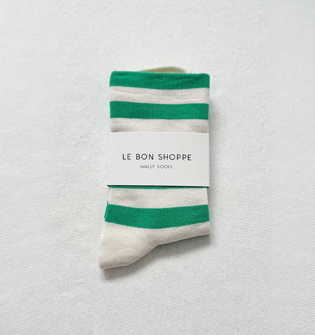 LBS Wally Socks - Wide Green Stripes - re - souL