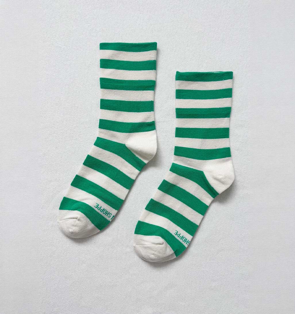 LBS Wally Socks - Wide Green Stripes - re - souL