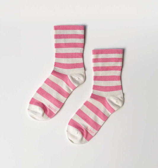 LBS Wally Wide Stripe Socks - Rose - re - souL