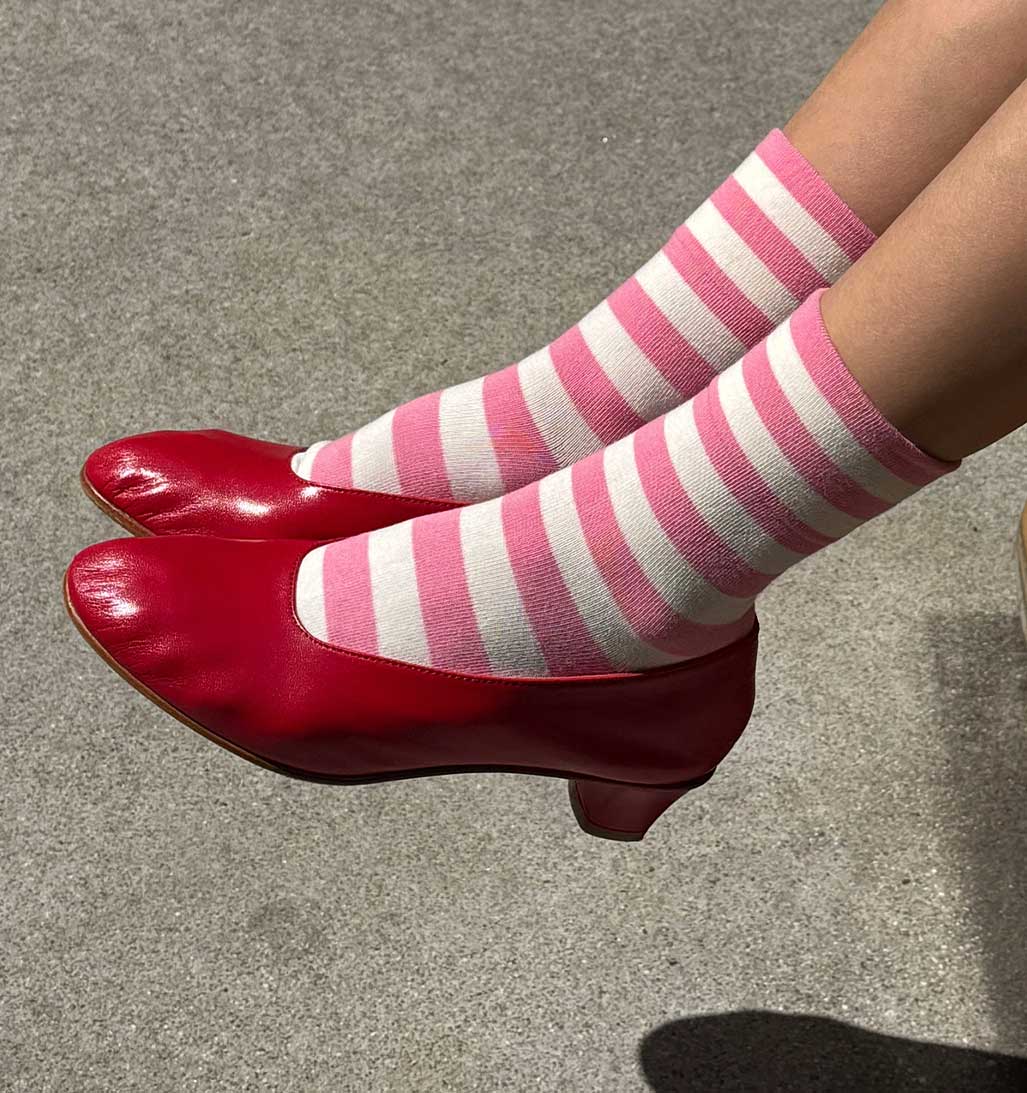 LBS Wally Wide Stripe Socks - Rose - re - souL